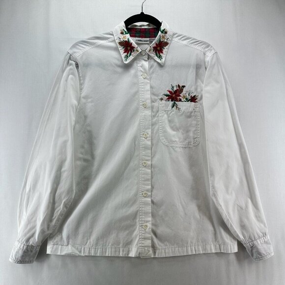 Cabin Creek Tops - Cabin Creek Vintage Shirt Womens Sz M Long Sleeves Embroidered Button Up White